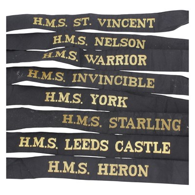 Lot 165 - A group of Royal Navy cap tallies