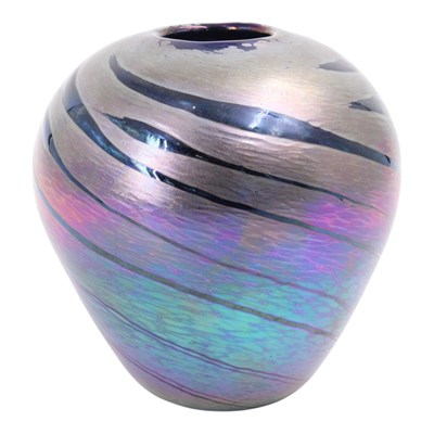 Lot 1051 - An Alan Fox studio art iridescent glass...