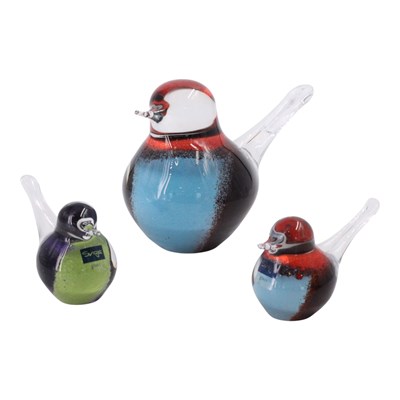 Lot 1056 - Three near-contemporary Svaja studio art glass...