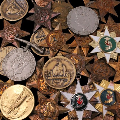 Lot 42 - A group of Great War and later medals,...