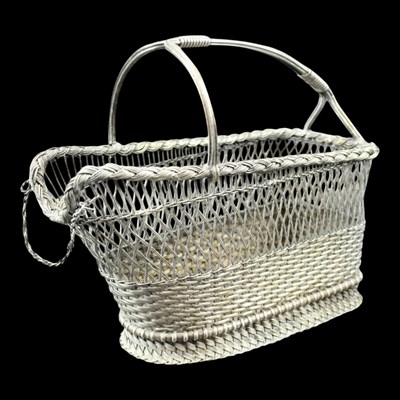Lot 1189 - A French electroplated woven wirework...