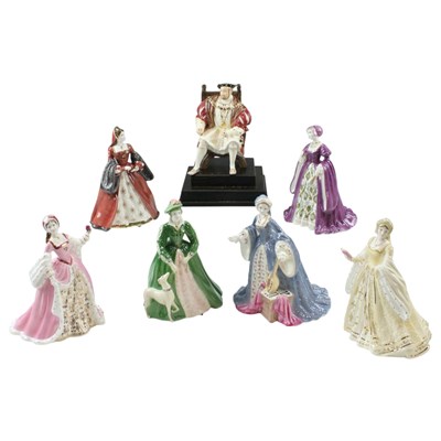 Lot 982 - A set of seven Wedgwood figurines of King...