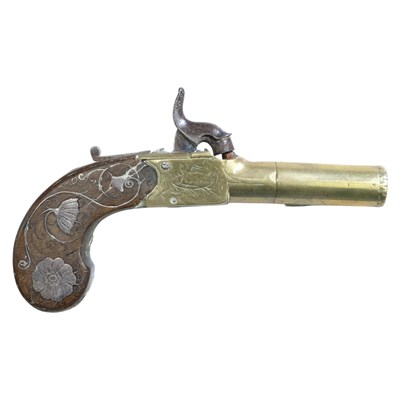 Lot 247 - An early 19th Century brass pocket percussion...