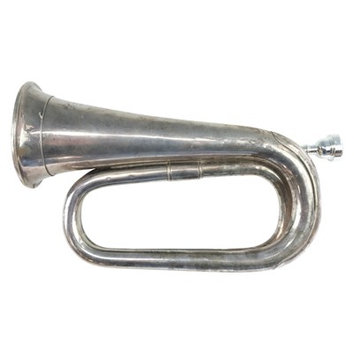 Lot 193 - A British military electroplated bugle, BBIM...