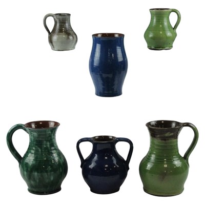 Lot 903 - Wetheriggs / Schofield Pottery flower jugs and...