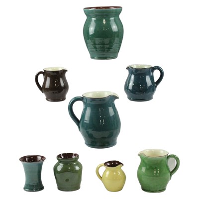 Lot 906 - Wetheriggs / Schofield Pottery slipware vases...