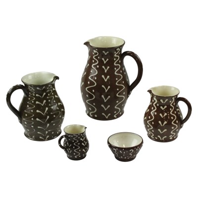 Lot 907 - Wetheriggs / Schofield Pottery jugs and a...