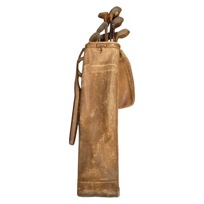 Lot 624 - A vintage Lumley's of Glasgow hide golf bag...