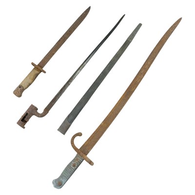Lot 243 - Three bayonets, in relic condition