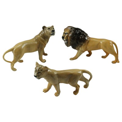 Lot 1015 - A Beswick lion family group, comprising models...