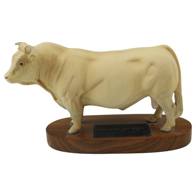 Lot 1025 - A Beswick Charolais bull on wooden...