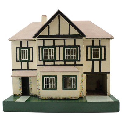 Lot 782 - A mid 20th Century painted wooden doll's house,...