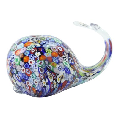 Lot 1092 - A Murano style millefoire glass paperweight in...