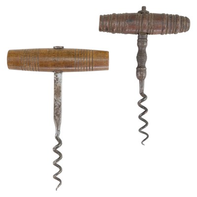Lot 516 - Two Victorian corkscrews, largest 13 cm