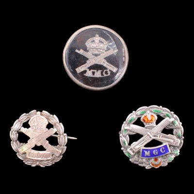 Lot 151 - Three Great War Machine Gun Corps silver...