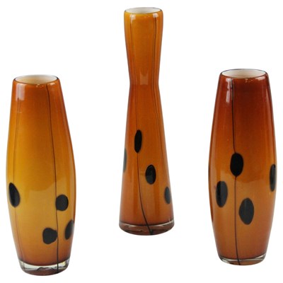 Lot 1084 - A trio of contemporary studio free-blown glass...