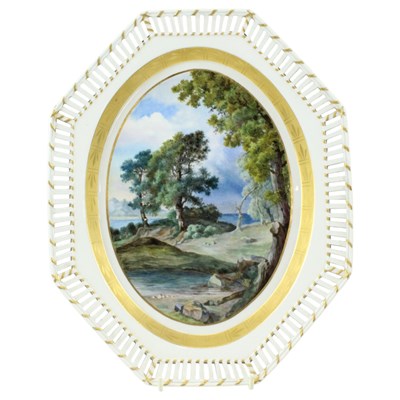Lot 944 - A 19th Century KPM Berlin porcelain plate,...