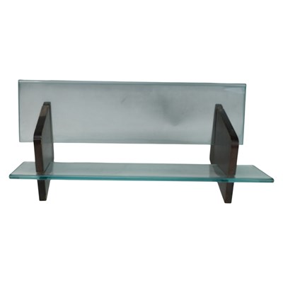 Lot 861 - A Modernist glass and wood book trough, circa...