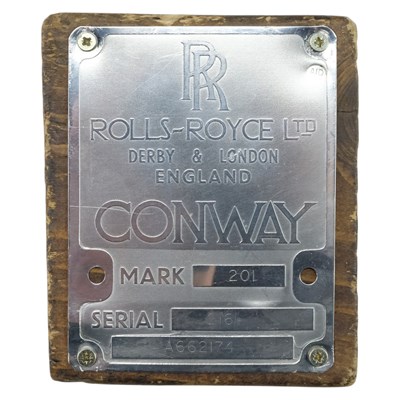 Lot 226 - An engine plate from a Rolls-Royce Conway Mk...