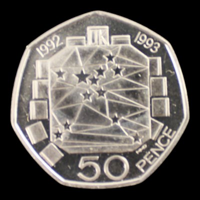 Lot 446 - A 1992 - 1993 "European Presidency" 50p coin