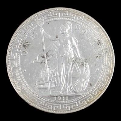 Lot 456 - A 1911 British trade dollar silver...