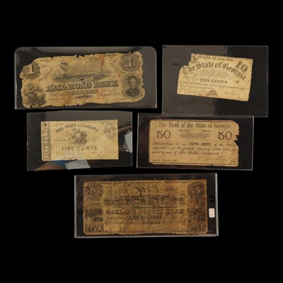 Lot 484 - Four US State and County bank notes,...