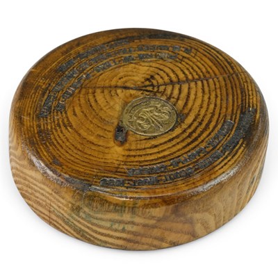 Lot 645 - [Boy Scout Movement] A wooden paperweight...