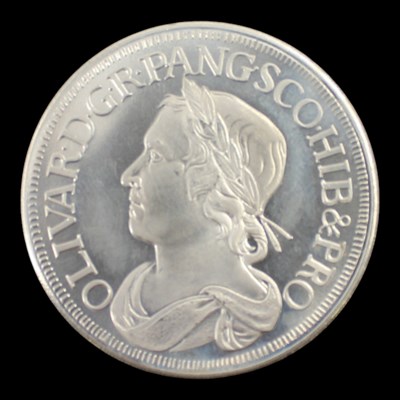 Lot 459 - A replica Oliver Cromwell 1658 silver proof...