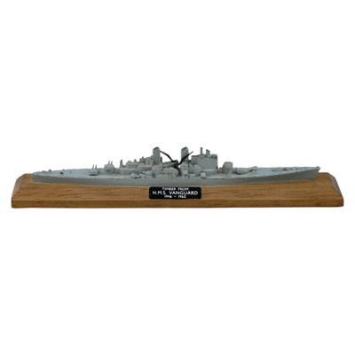 Lot 199 - A diecast scale model of HMS Vanguard, mounted...