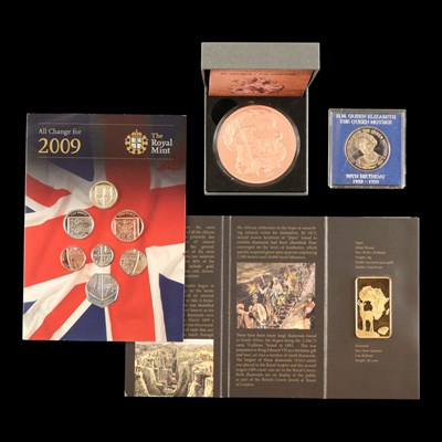 Lot 476 - A group of coins and medallions, comprising a...