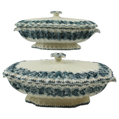Lot 923 - A pair of Victorian blue-and-white transfer...