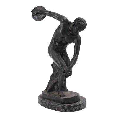 Lot 1370 - A bronze after the Classical Greek "Discobolus"...
