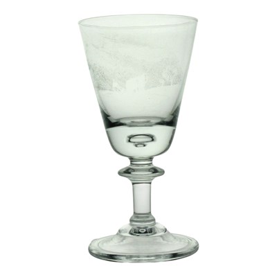 Lot 1061 - An 18th Century style glass goblet, bearing a...