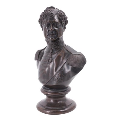 Lot 1374 - A 19th Century bronze bust of King William IV,...