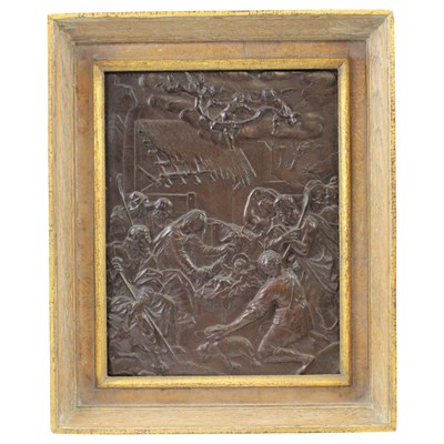 Lot 1380 - A 19th Century bronzed relief plaque depicting...