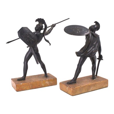 Lot 1387 - A pair of bronze sculptures of Classical...