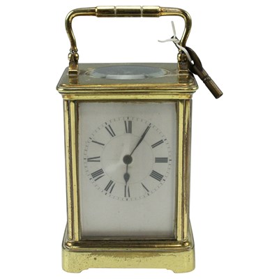 Lot 1366 - A brass carriage clock by Jenri Jacot of Paris,...