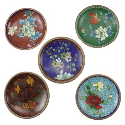 Lot 893 - Five cloisonne dishes, mid-to-late 20th...