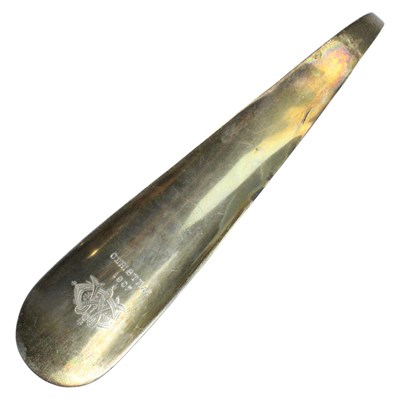 Lot 831 - An Edwardian silver shoe horn, bearing an...