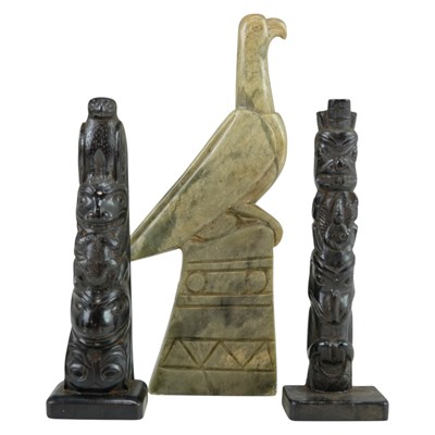 Lot 879 - A carved green softstone Bird of Zimbabwe,...