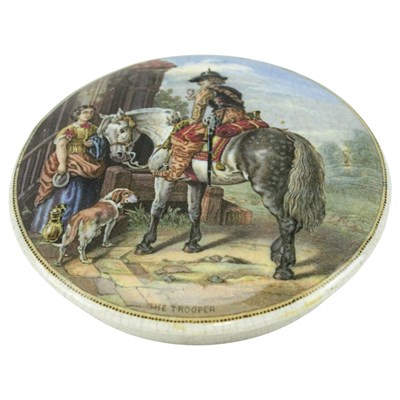 Lot 927 - A Victorian "The Trooper" Pratt pot lid, 10.5 cm