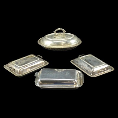 Lot 1199 - Four vintage electroplate entree dishes