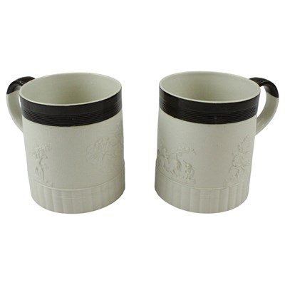 Lot 965 - Two Georgian Hollins white stoneware...