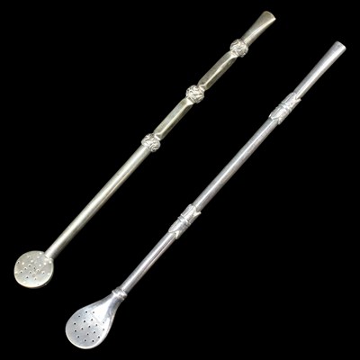 Lot 1131 - Two bombilla yerba mate straws