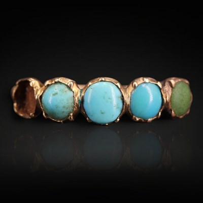 Lot 1260 - A Georgian turquoise ring, comprising five...