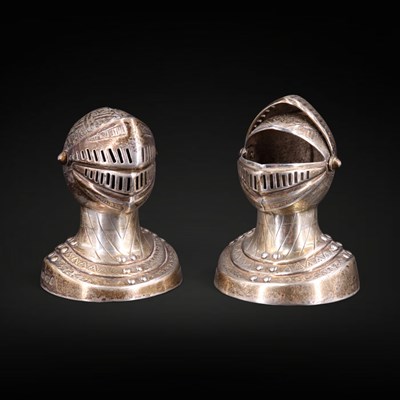 Lot 1143 - A pair of Victorian novelty silver pepper pots...
