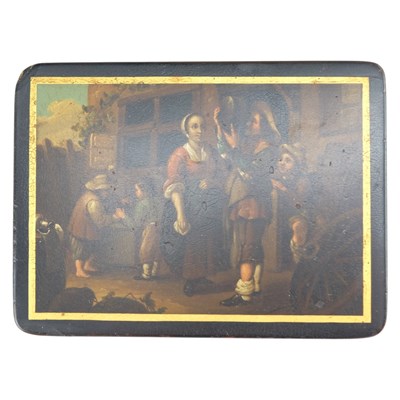 Lot 875 - A 19th Century Stobwasser type lacquered mache...