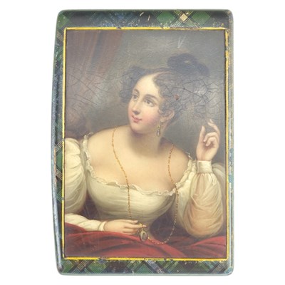 Lot 877 - An early 19th Century Tartanware snuff box,...