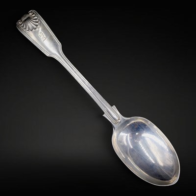 Lot 1152 - A Victorian silver fiddle, thread and shell...