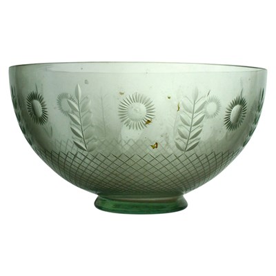 Lot 1078 - A Modernist large cut glass bowl, in pale...